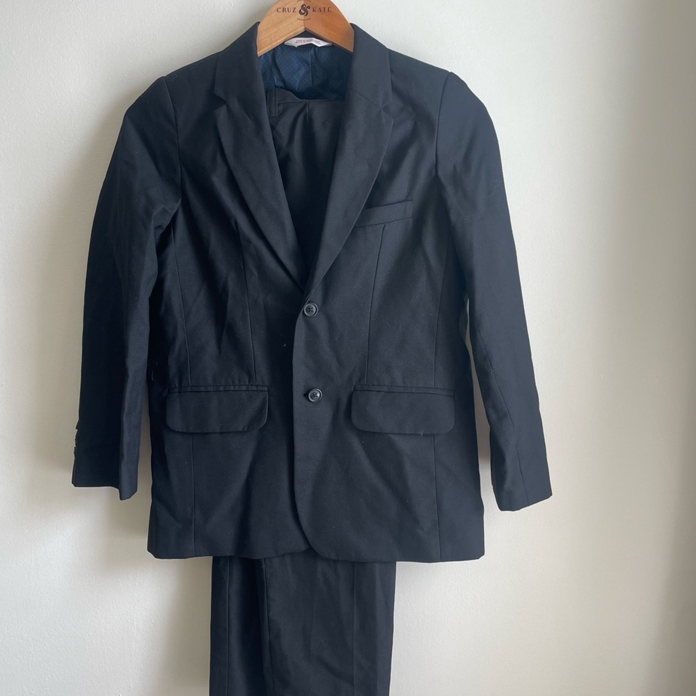 Classic Black Boy’s Two-Button Suit Blazer with matching slacks